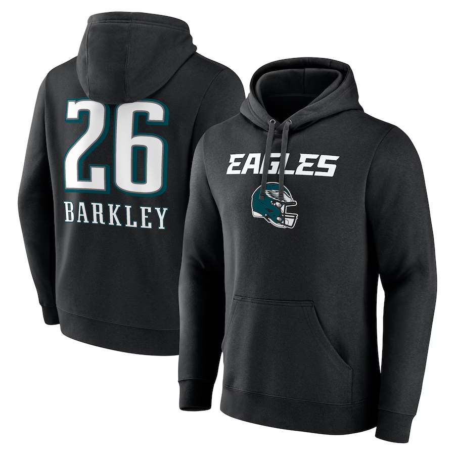 Men Philadelphia Eagles #26 Barkley Black  NFL 2025 hoodie style 2->philadelphia eagles->NFL Jersey
